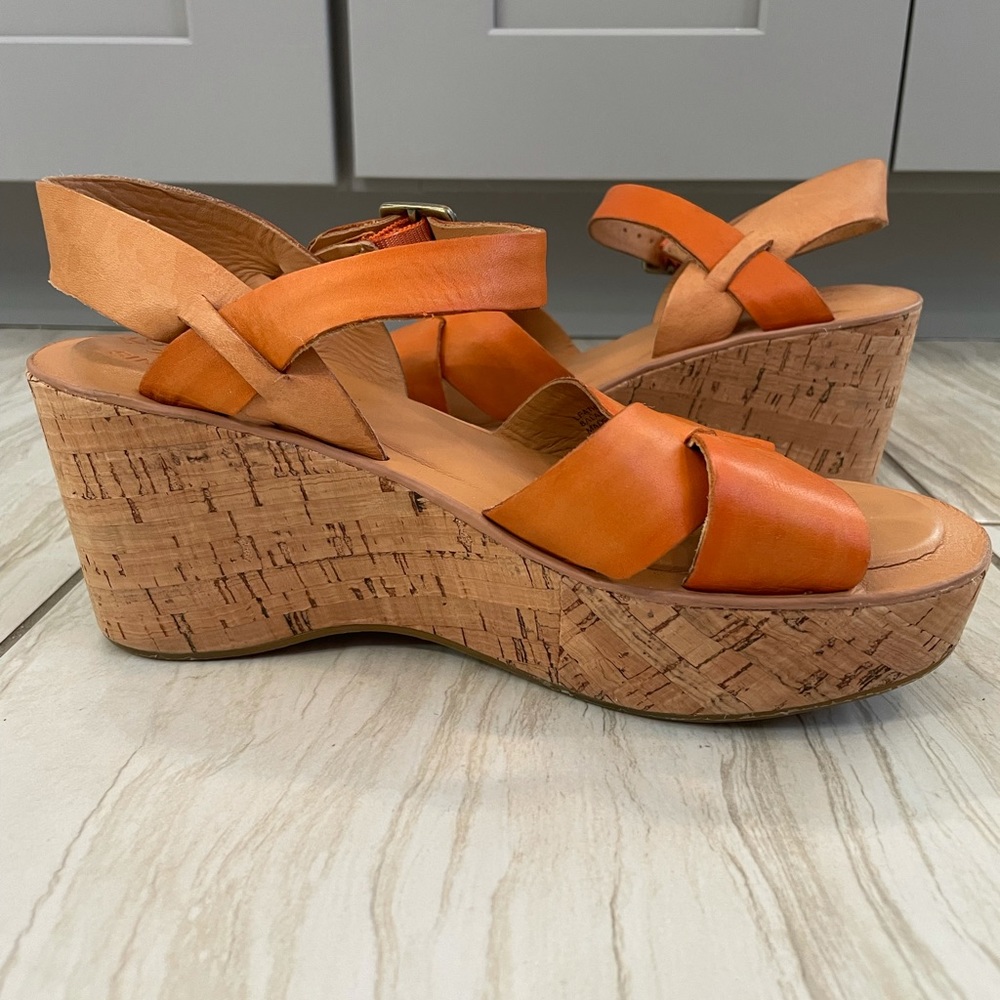 Kork Ease size 7.5, Orange wedge